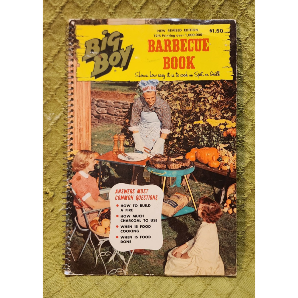 Vintage Big Boy Barbecue Book 1967 New Revised Spit or Grill Fun Illustrations